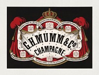 G.H. Mumm & Co., champagne (1876), vintage chromolithograph. Original public domain image from the Library of Congress. Digitally enhanced by rawpixel.