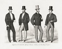 Supplement to Scott's spring & summer fashions (1897), vintage men's apparel illustration. Original public domain image from the Library of Congress. Digitally enhanced by rawpixel.