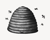 Vintage beehive illustration. Remixed by rawpixel.