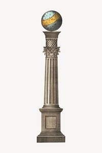 Ancient pillar, vintage architecture illustration. Remixed by rawpixel.