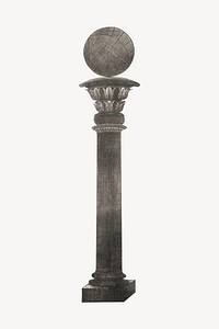 Ancient pillar, vintage architecture illustration. Remixed by rawpixel.