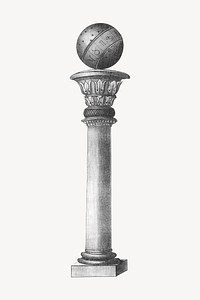 Ancient pillar, vintage architecture illustration. Remixed by rawpixel.