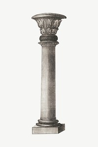 Ancient pillar, vintage architecture illustration psd. Remixed by rawpixel.