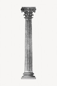 Ancient pillar, vintage architecture illustration. Remixed by rawpixel.