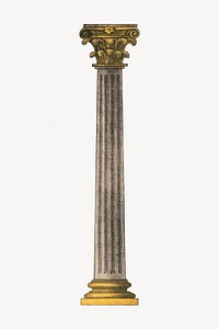 Ancient pillar, vintage architecture illustration. Remixed by rawpixel.