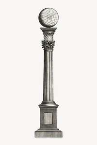 Ancient pillar, vintage architecture illustration. Remixed by rawpixel.