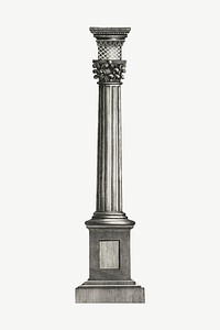 Ancient pillar, vintage architecture illustration psd. Remixed by rawpixel.