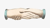 Vintage handshake, hand gesture illustration. Remixed by rawpixel.