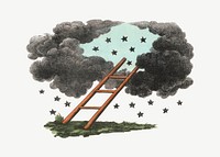 Ladder to heaven illustration psd. Remixed by rawpixel.