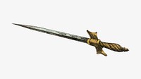 Vintage sword, weapon illustration. Remixed by rawpixel.