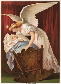 The angel's whisper (1894), vintage chromolithograph. Original public domain image from the Library of Congress. Digitally enhanced by rawpixel.