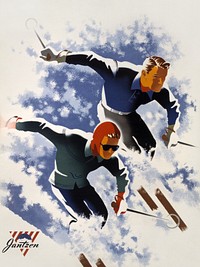 Jantzen (1947), vintage ski sport poster by Joseph Binder. Original public domain image from the Library of Congress. Digitally enhanced by rawpixel.