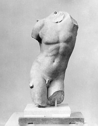 Marble torso of Eros (1st or 2nd century CE), Copy of work attributed to Praxiteles. Original public domain image from The MET Museum. Digitally enhanced by rawpixel.