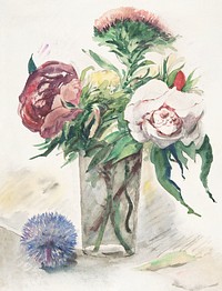 Flowers in a Vase (1884–1904), vintage painting by Zacharie Astruc. Original public domain image from The MET Museum. Digitally enhanced by rawpixel.