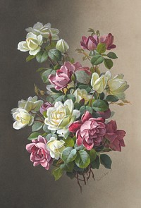 Flowers: Roses  (late 19th&ndash;early 20th century), vintage painting by Paul de Longpr&eacute;. Original public domain image from The MET Museum. Digitally enhanced by rawpixel.