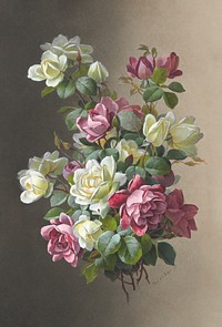 Flowers: Roses  (late 19th–early 20th century), vintage painting by Paul de Longpré. Original public domain image from The MET Museum. Digitally enhanced by rawpixel.