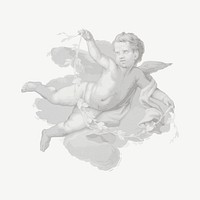 Flying cherub, vintage illustration psd. Remixed by rawpixel.