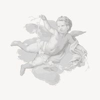 Flying cherub, vintage illustration. Remixed by rawpixel.