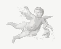 Flying cherub, vintage illustration psd. Remixed by rawpixel.