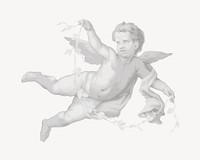 Flying cherub, vintage illustration. Remixed by rawpixel.