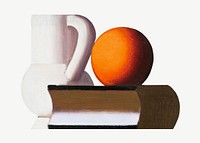 Arrangement with white jug, orange and book, still life by Vilhelm Lundstrom psd. Remixed by rawpixel.