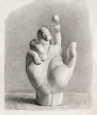 A hand, drawn after plaster by Dankvart Dreyer. Original public domain image from State Museum of Art. Digitally enhanced by rawpixel.