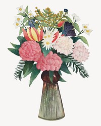 Henri Rousseau's Flowers in a Vase. Remixed by rawpixel.