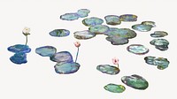 Claude Monet's Water Lilies, famous vintage botanical painting. Remixed by rawpixel.