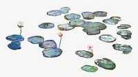 Claude Monet's Water Lilies, famous vintage botanical painting psd. Remixed by rawpixel.