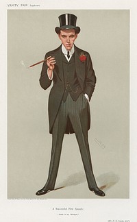 Vanity Fair: Politicians; 'A Successful First Speech: Moab is my Washpot', Mr. F. E. Smith (1907) by Leslie Matthew 'Spy' Ward. Original public domain image from Yale Center for British Art. Digitally enhanced by rawpixel.