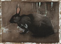 A Black Rabbit (1861–1913) by Joseph Crawhall. Original public domain image from Yale Center for British Art. Digitally enhanced by rawpixel.