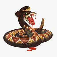 Vintage rattlesnake psd. Remixed by rawpixel.