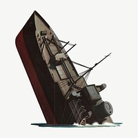 Sinking ship, transportation psd. Remixed by rawpixel. 