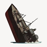 Sinking ship illustration. Remixed by rawpixel. 
