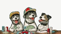 Vintage dogs playing card game psd. Remixed by rawpixel. 