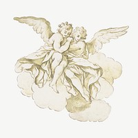 Vintage cherubs psd. Remixed by rawpixel. 