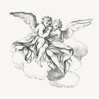 Vintage cherubs illustration. Remixed by rawpixel. 