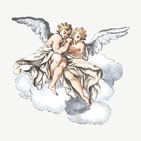 Vintage cherubs psd. Remixed by rawpixel. 