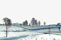 Winter landscape illustration. Remixed by rawpixel. 