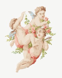 Vintage cherubs psd. Remixed by rawpixel. 