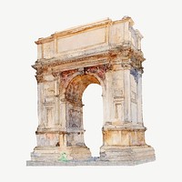 Rome's Arch of Titus illustration. Remixed by rawpixel. 