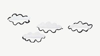 Modern doodle clouds psd. Remixed by rawpixel. 