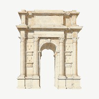 Italy's Arch of Trajan illustration psd. Remixed by rawpixel. 