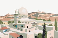 Jerusalem chromolithography art illustration psd. Remixed by rawpixel. 