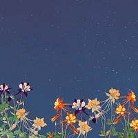 Spring wildflowers border background. Remixed by rawpixel.
