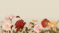 Vintage flower desktop wallpaper,  floral design. Remixed by rawpixel.