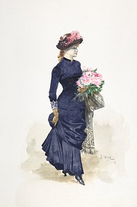 The Bouquet by Ernest Ange Duez. Digitally enhanced by rawpixel.