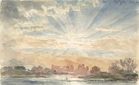 Landscape with Rising Sun, December 1, 1828, 8:30 a.m. by Joseph Michael Gandy. Digitally enhanced by rawpixel.