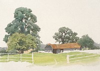 A Bedfordshire Farmyard by Alfred Parsons. Original from the Minneapolis Institute of Art. Digitally enhanced by rawpixel.