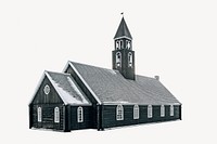 Old wooden church isolated design
